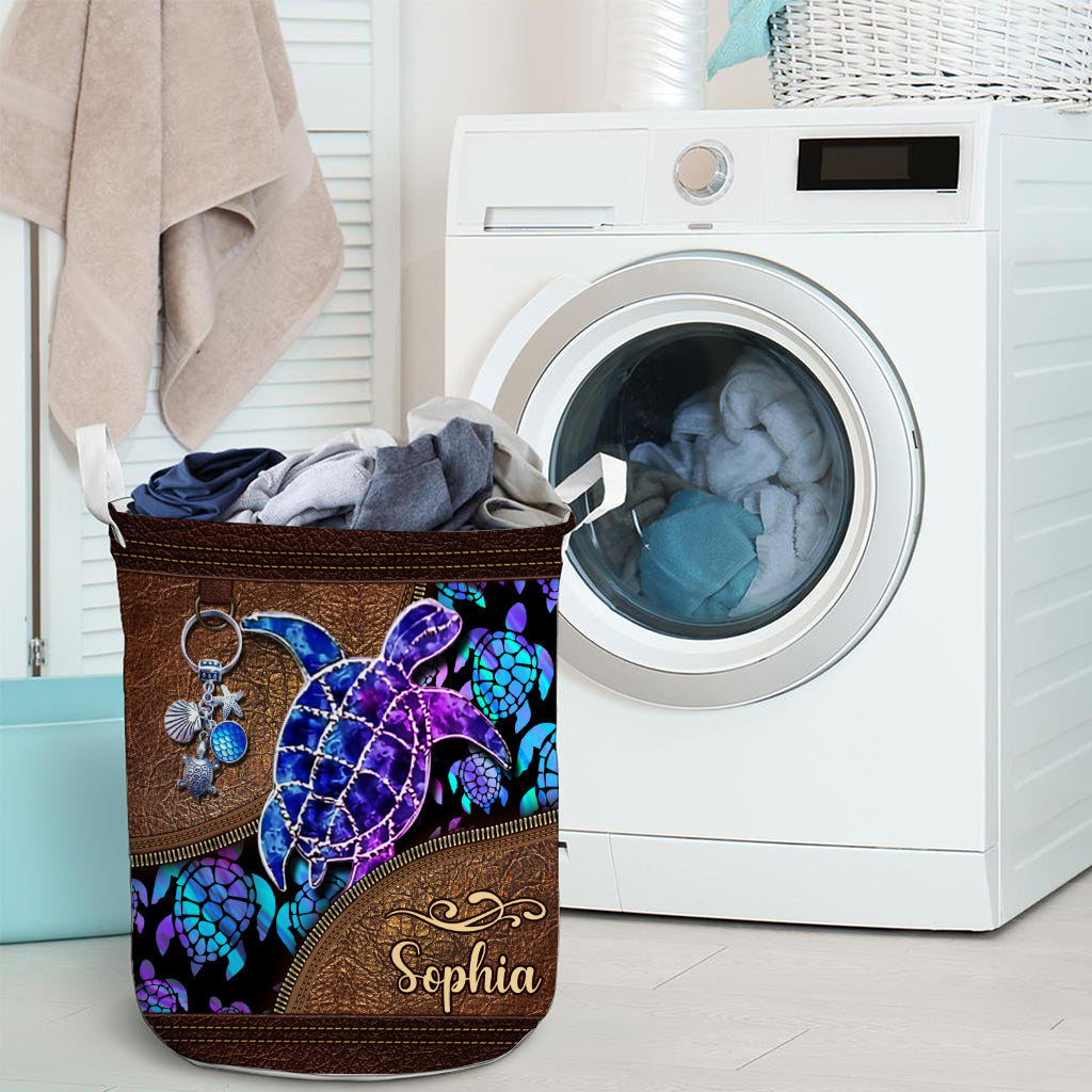 Salty Lil' Beach – Personalisierter Schildkröten-Aufbewahrungskorb