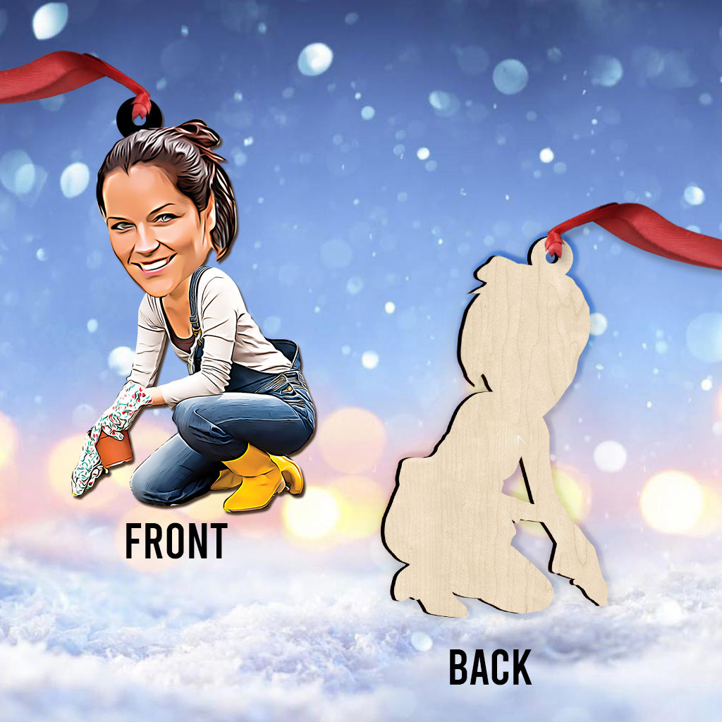 Karikatur eines Gärtners – personalisierte Gartendekoration