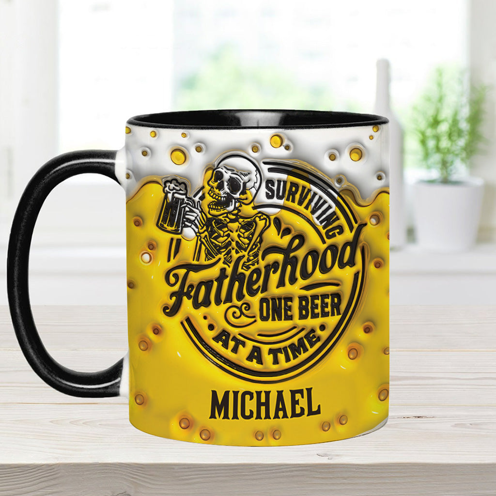 Surviving Fatherhood - Personalized Father Accent Mug