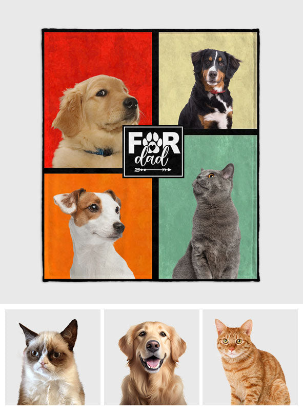 Hundemama/Katzenmama/Tierpapa... - Geschenk für Hundeliebhaber, Hundefreunde, Katzenliebhaber - Personalisierte Decke