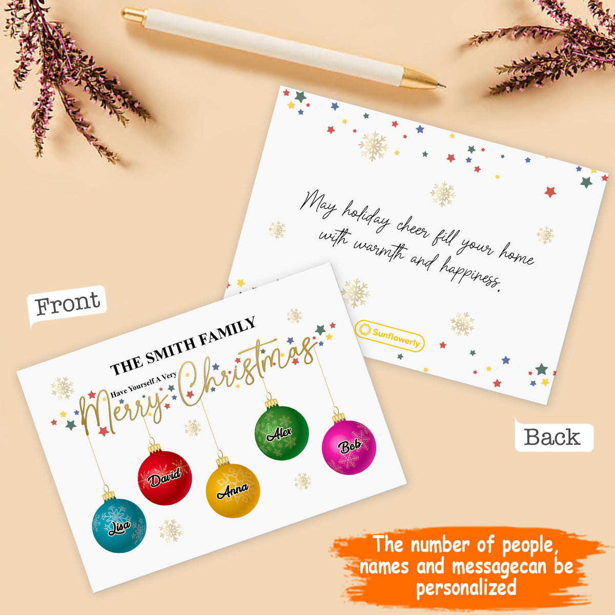 Family Christmas Card - Personalized Family Greeting Card