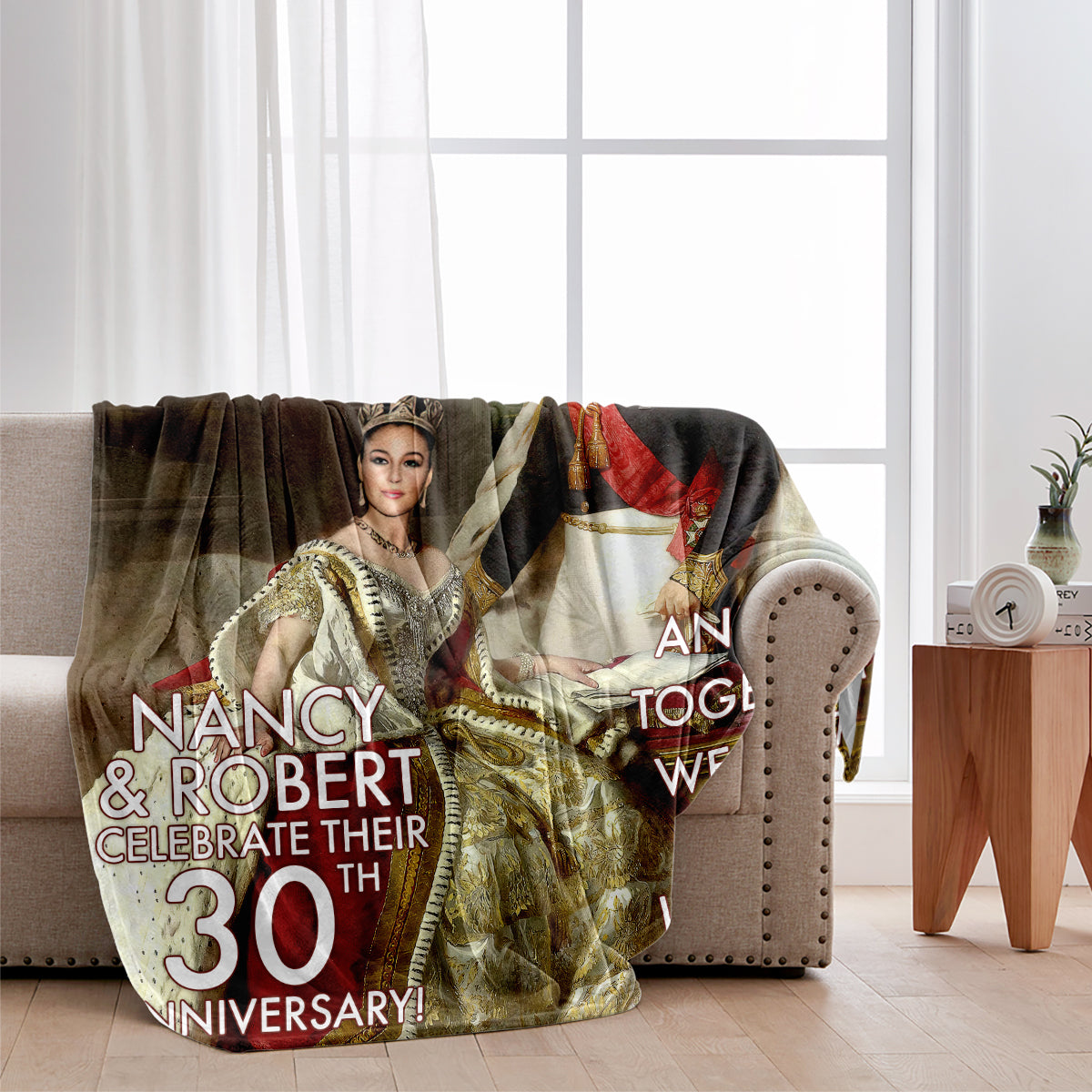 König und Königin – Personalisierte Decke für Ehemann und Ehefrau
