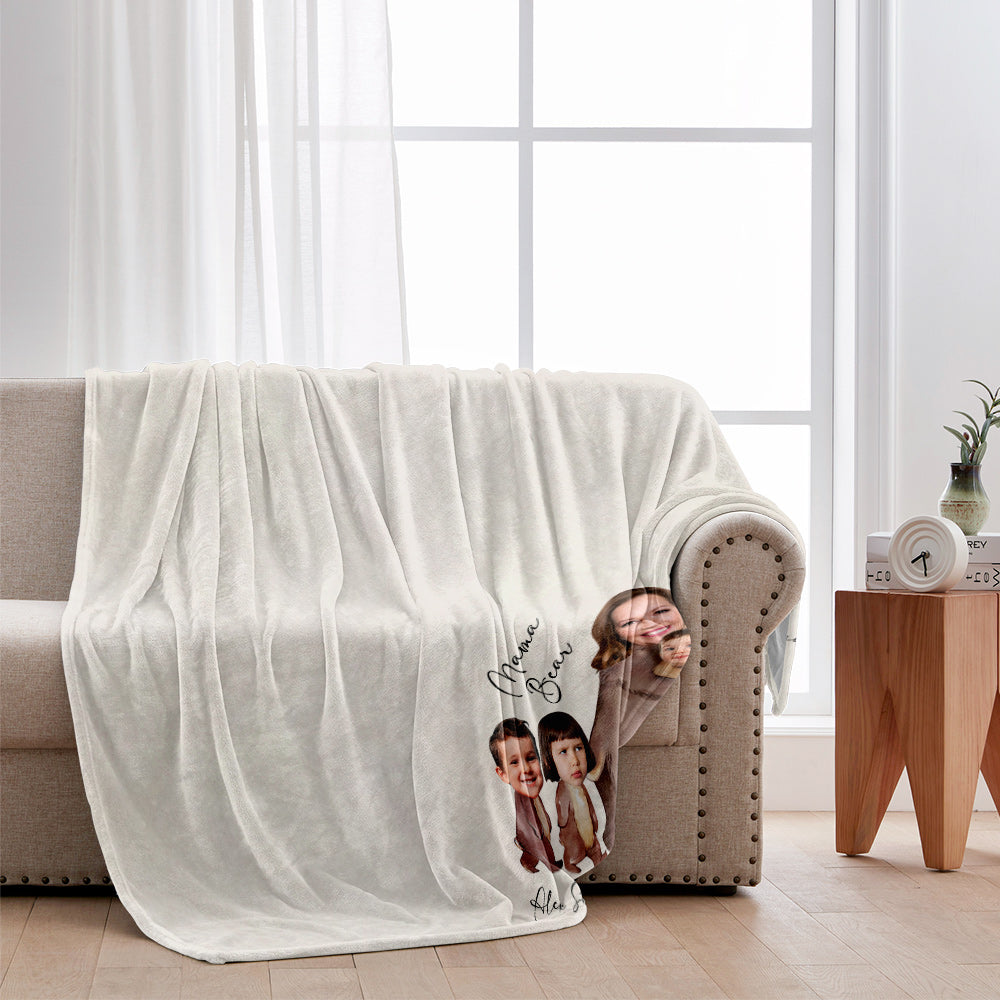 Aquarellfoto von Mama Bär – Personalisierte Mutterdecke