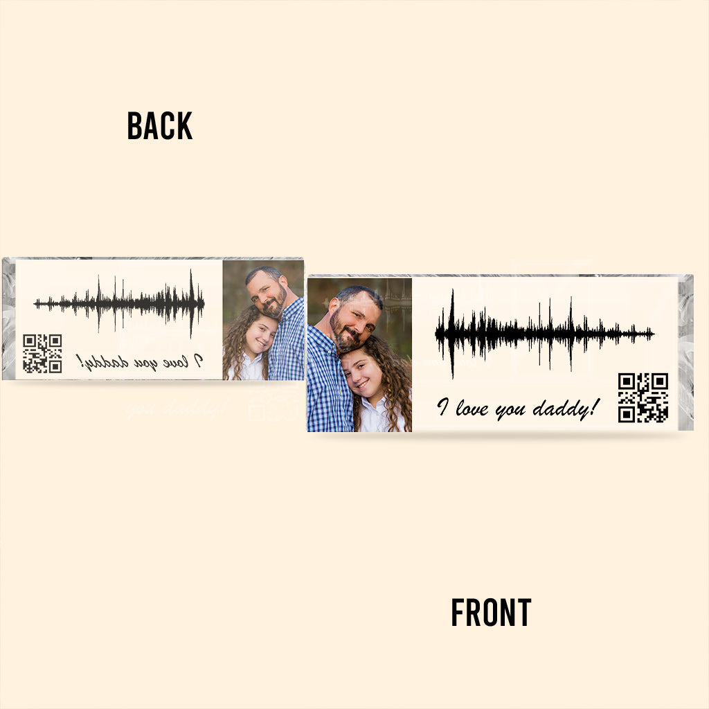 Ich liebe dich, Papa – Geschenk für Stiefvater – Personalisierte Acrylplakette in individueller Form