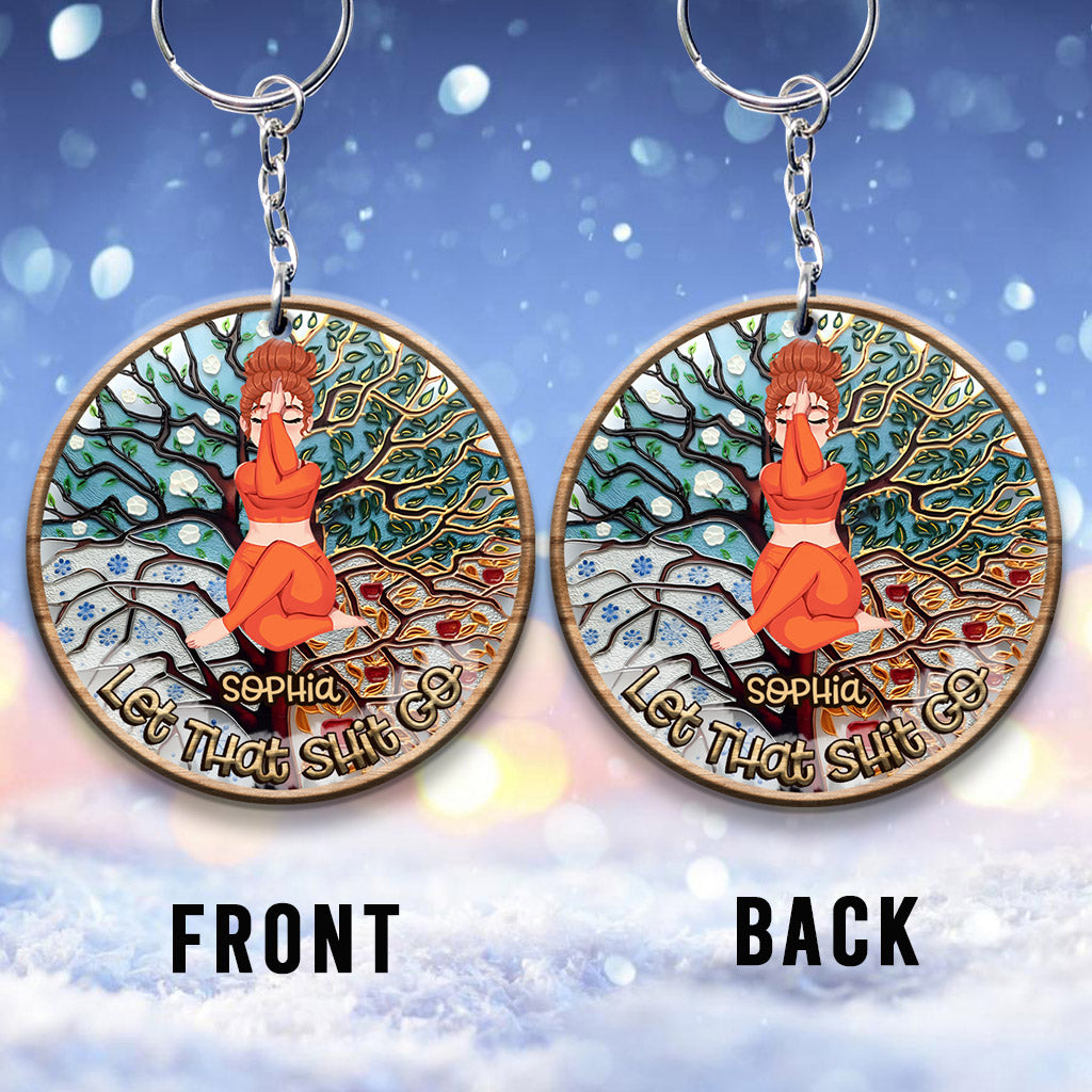 Let That Shit Go - Personalized Yoga Keychain