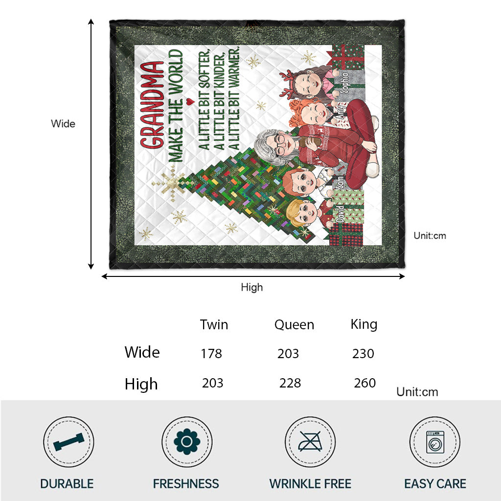 Etwas wärmer – Geschenk für Oma – Personalisierte Steppdecke