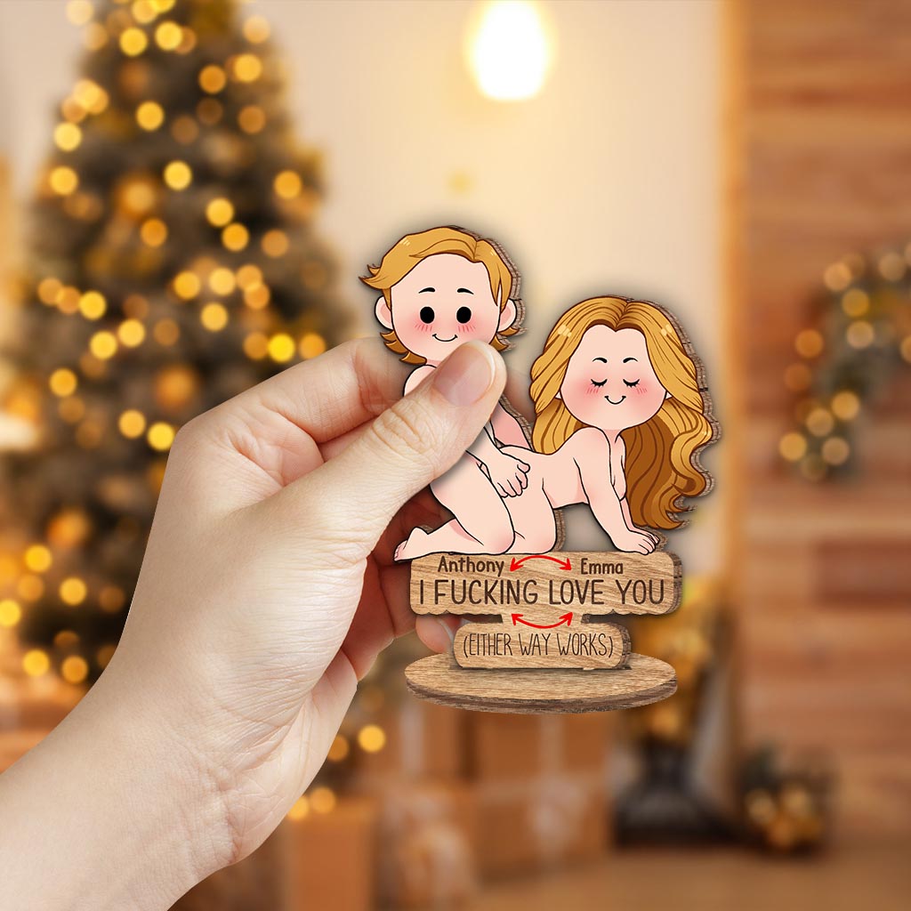 Ich liebe dich – Geschenk für Ehemann, Ehefrau, Freund, Freundin – Personalisierte, freistehende Holzplakette