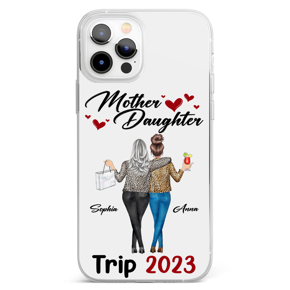 Liebe Pferde – Personalisierte transparente Handyhülle für Mütter