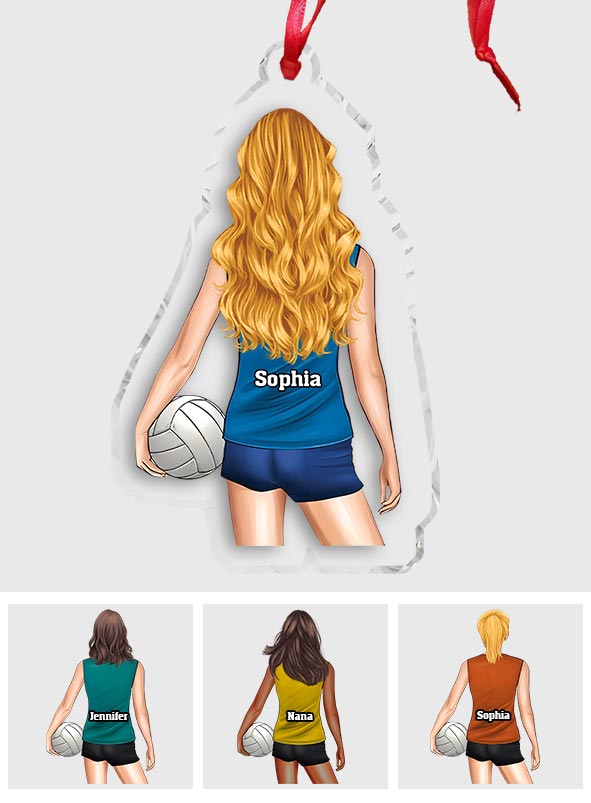 Einfach ein Mädchen, das Volleyball liebt – Personalisierter transparenter Volleyball-Anhänger