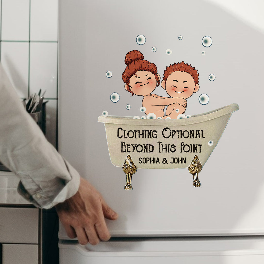 Kleidung optional ab hier – personalisierter Aufkleber für Paare (gestanzt)