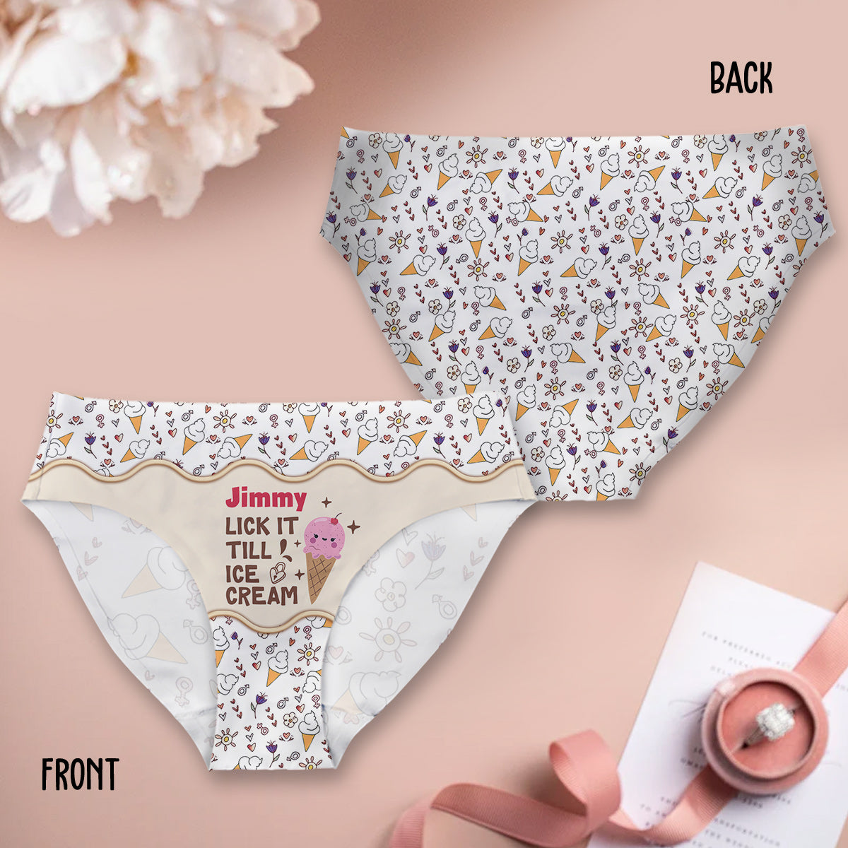 Lick It Till Ice Cream - Personalisierte Damen-Pärchenslips