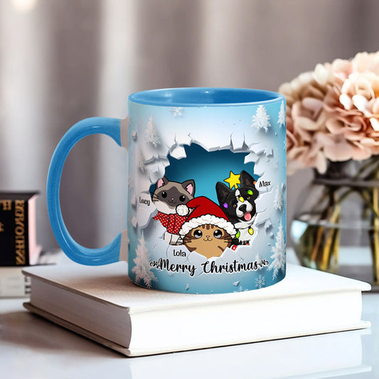 Miau-Weihnachten – Personalisierte Tasse mit Katzenmotiv