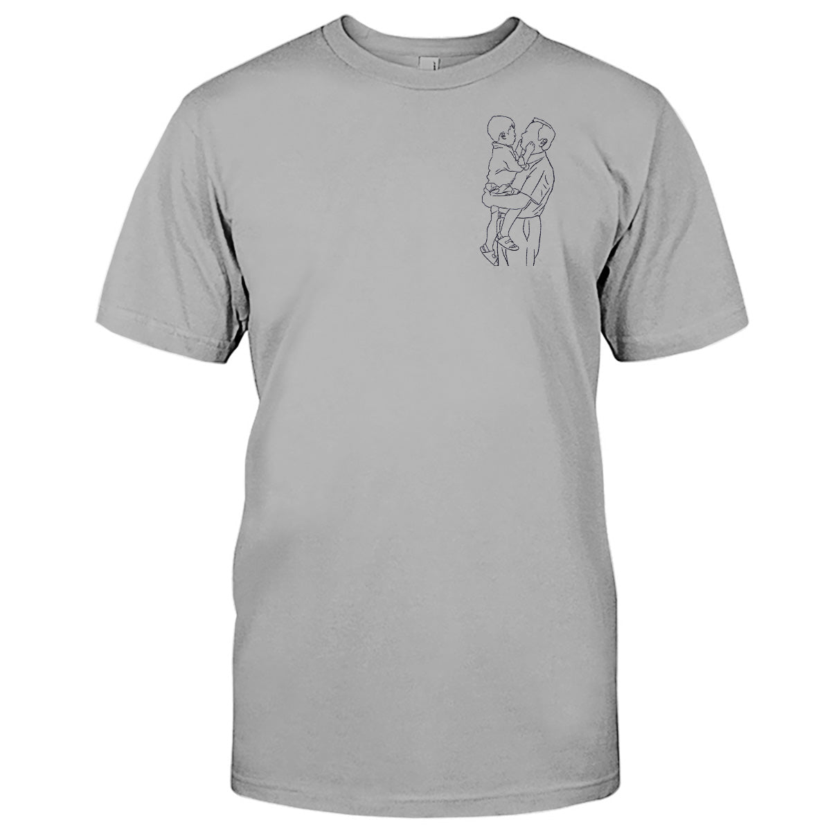 Individuelle Strichzeichnung – Personalisiertes, besticktes Opa-T-Shirt