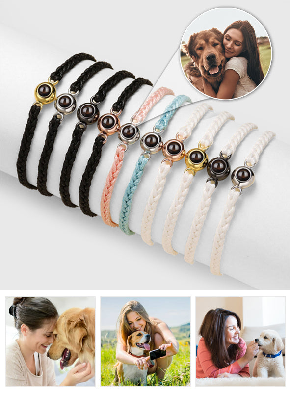 Diejenigen, die wir lieben, gehen nicht fort – Hund/Katze – Geschenk für Hundeliebhaber, Trauernde nach einem Hunde- oder Katzenverlust – Personalisiertes Projektionsarmband