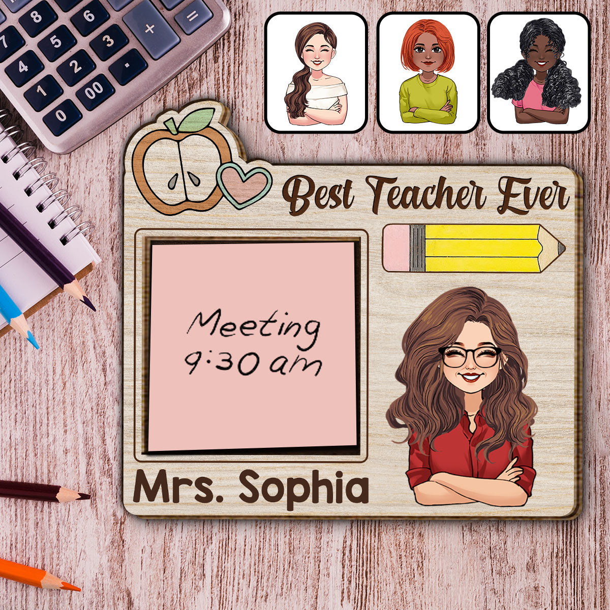 Bester Lehrer aller Zeiten – Personalisiertes Lehrer-Holzschild (2-lagig)