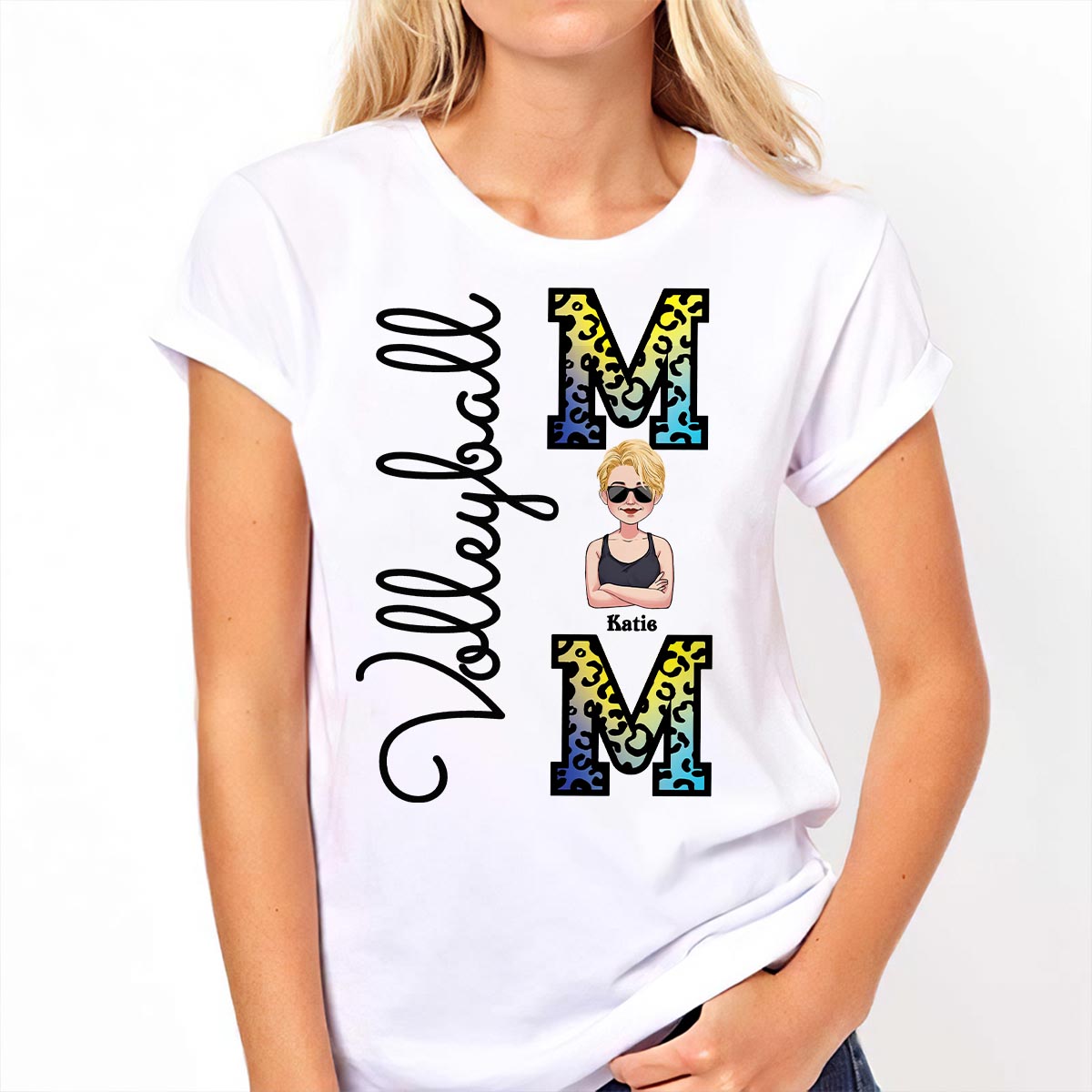 Volleyball-Mama – Personalisiertes Volleyball-T-Shirt und Hoodie