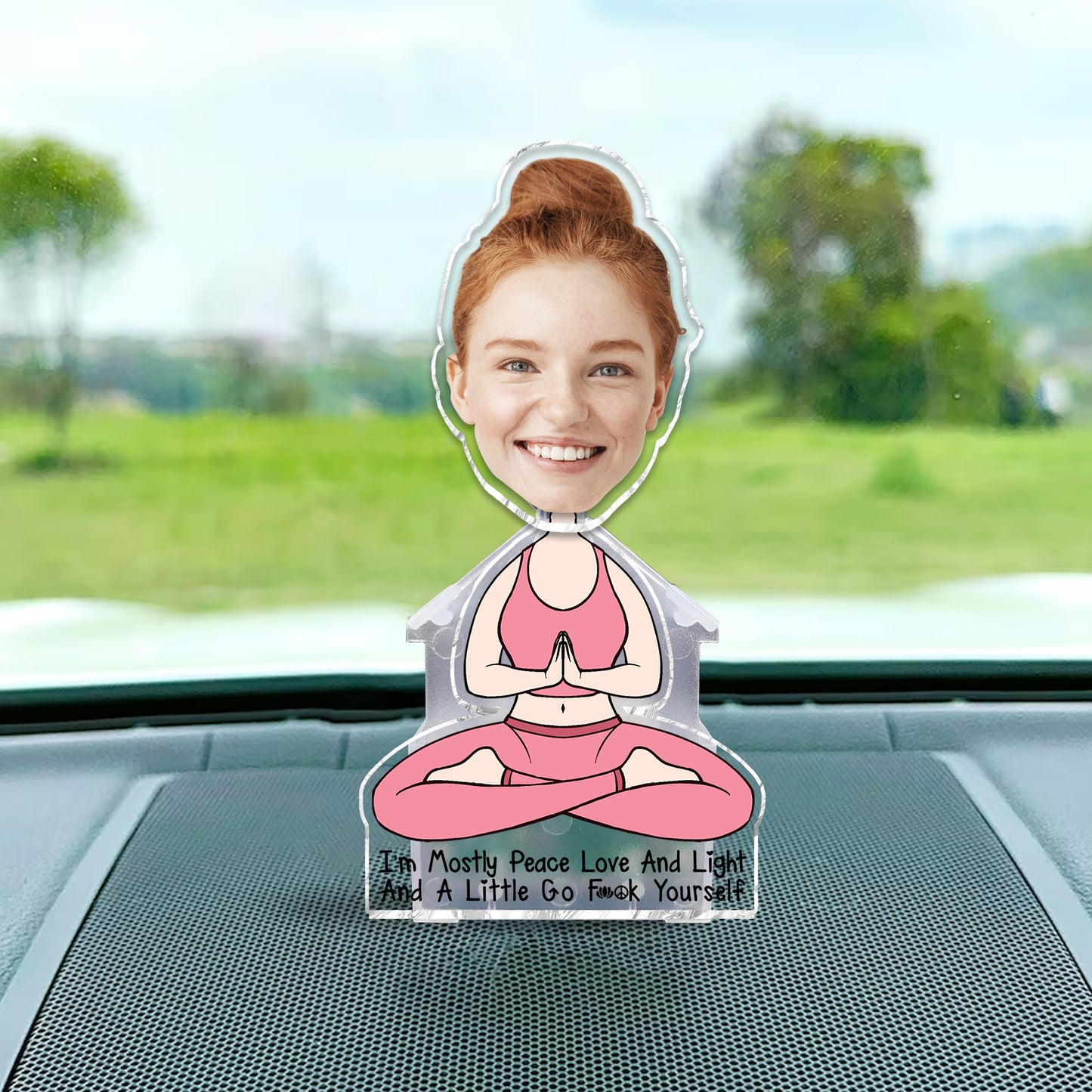 Ich bin vor allem Frieden, Liebe und Licht – personalisierte Yoga-Kopfschüttel-Geste