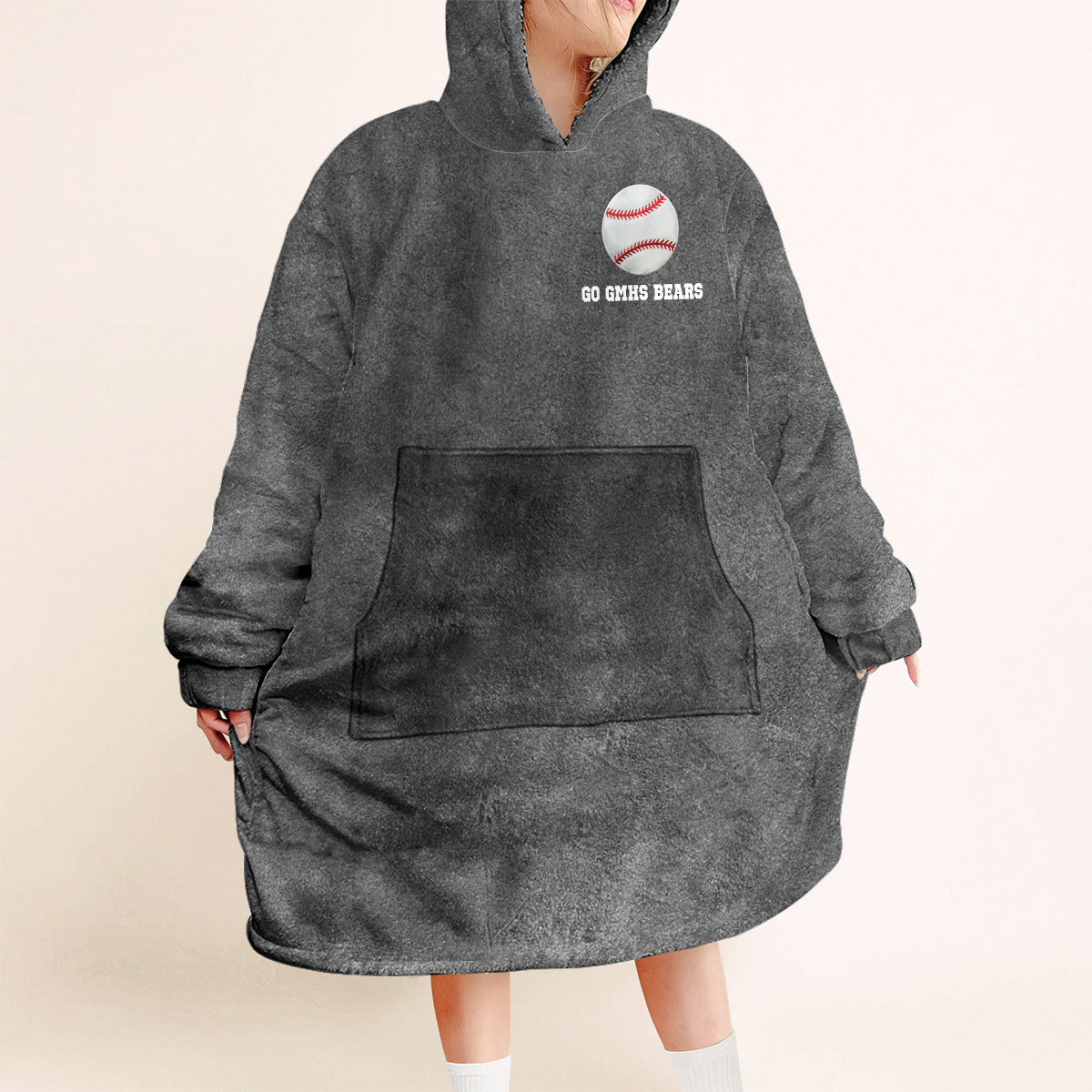 Sportbegeisterte aufgepasst! Personalisierter Baseball-Hoodie mit Deckenmotiv