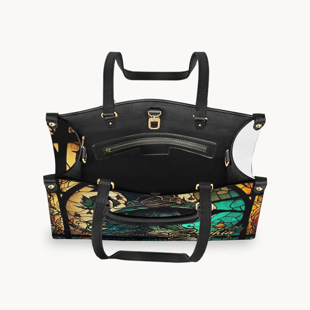 Mysteriöse Hexe – Personalisierte Hexen-Lederhandtasche