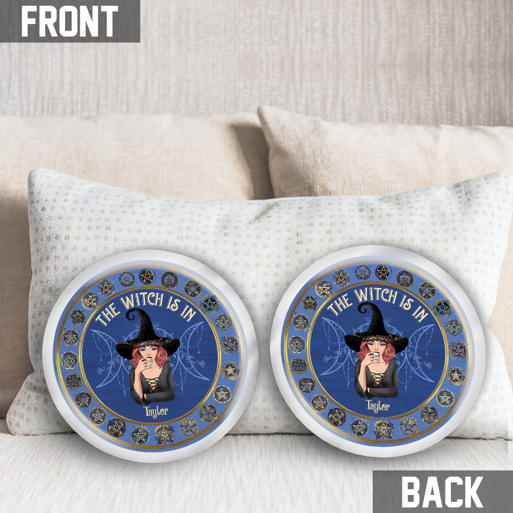 The Witch Is In - Personalized Witch Shaped Pillow