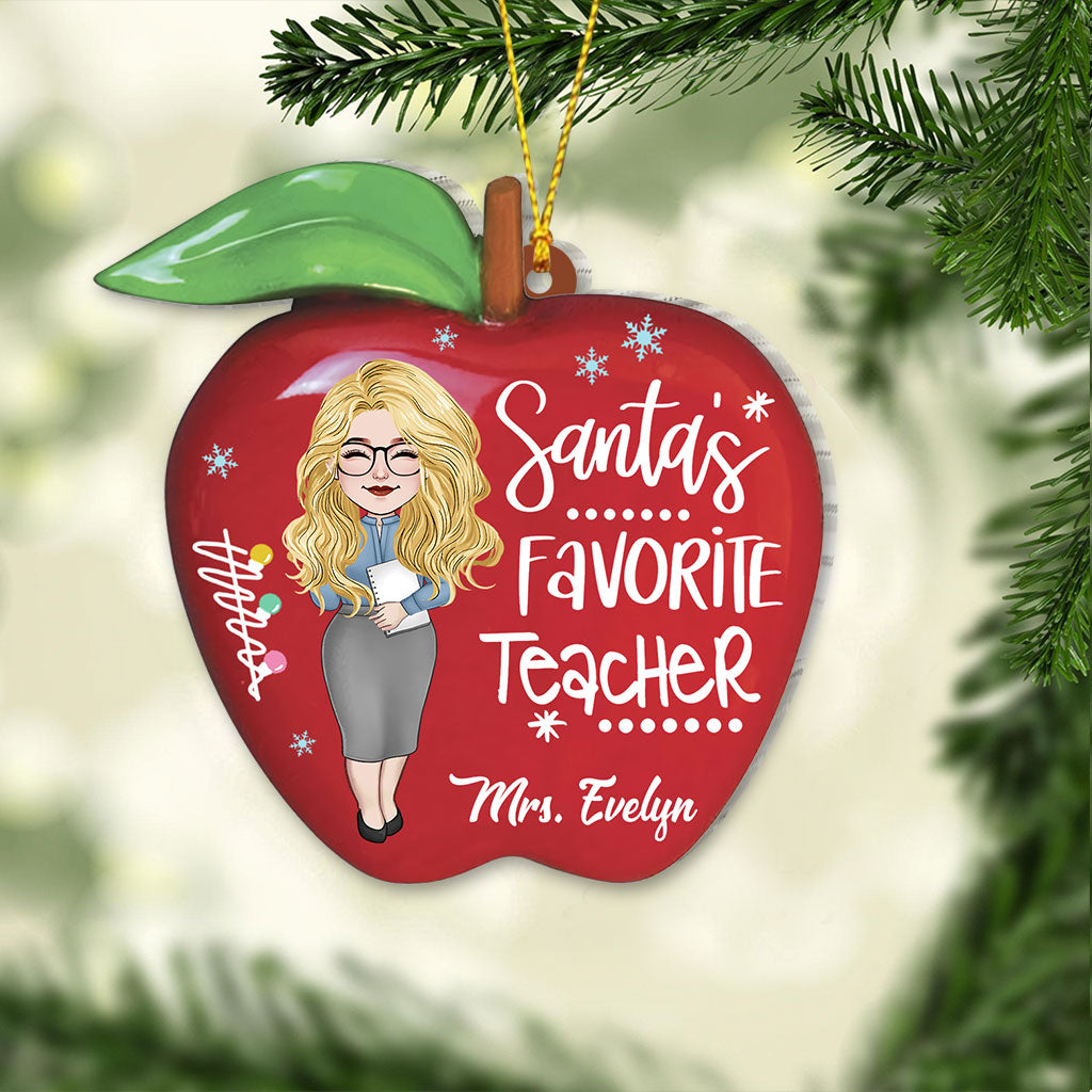 Santa's Favorite Teacher - Personalized Teacher Ornament