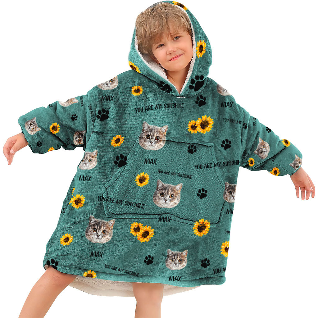 Du bist mein Sonnenschein – Hundegeschenk für Katzenliebhaber – Personalisierter Decken-Hoodie