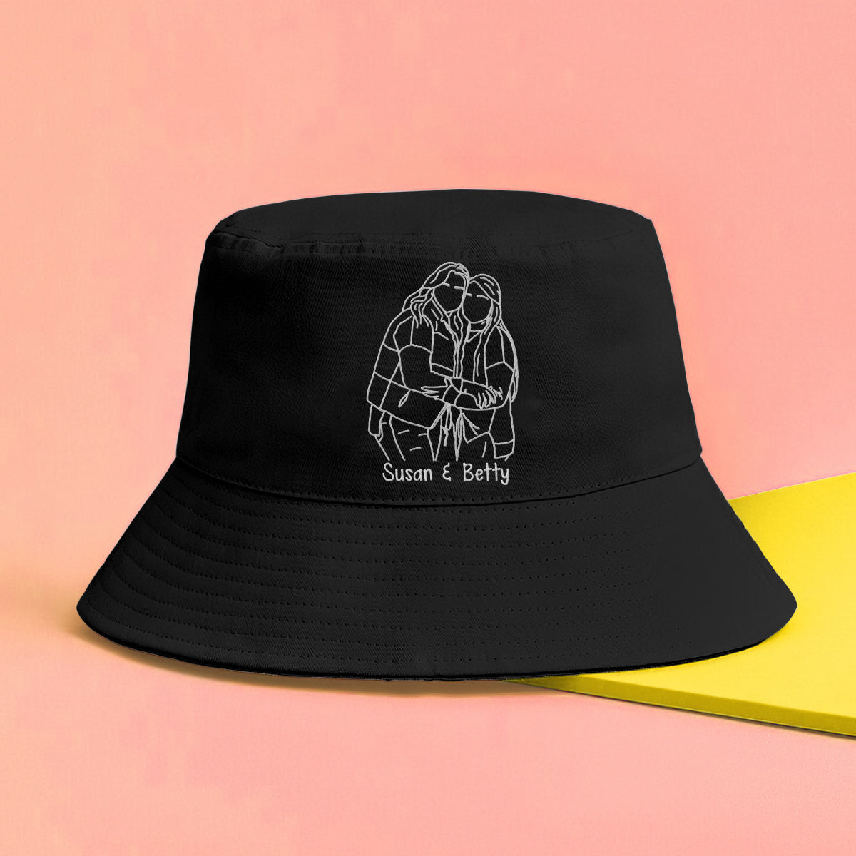 Individuelles Foto – Personalisierter, bestickter Bucket Hat für die beste Freundin