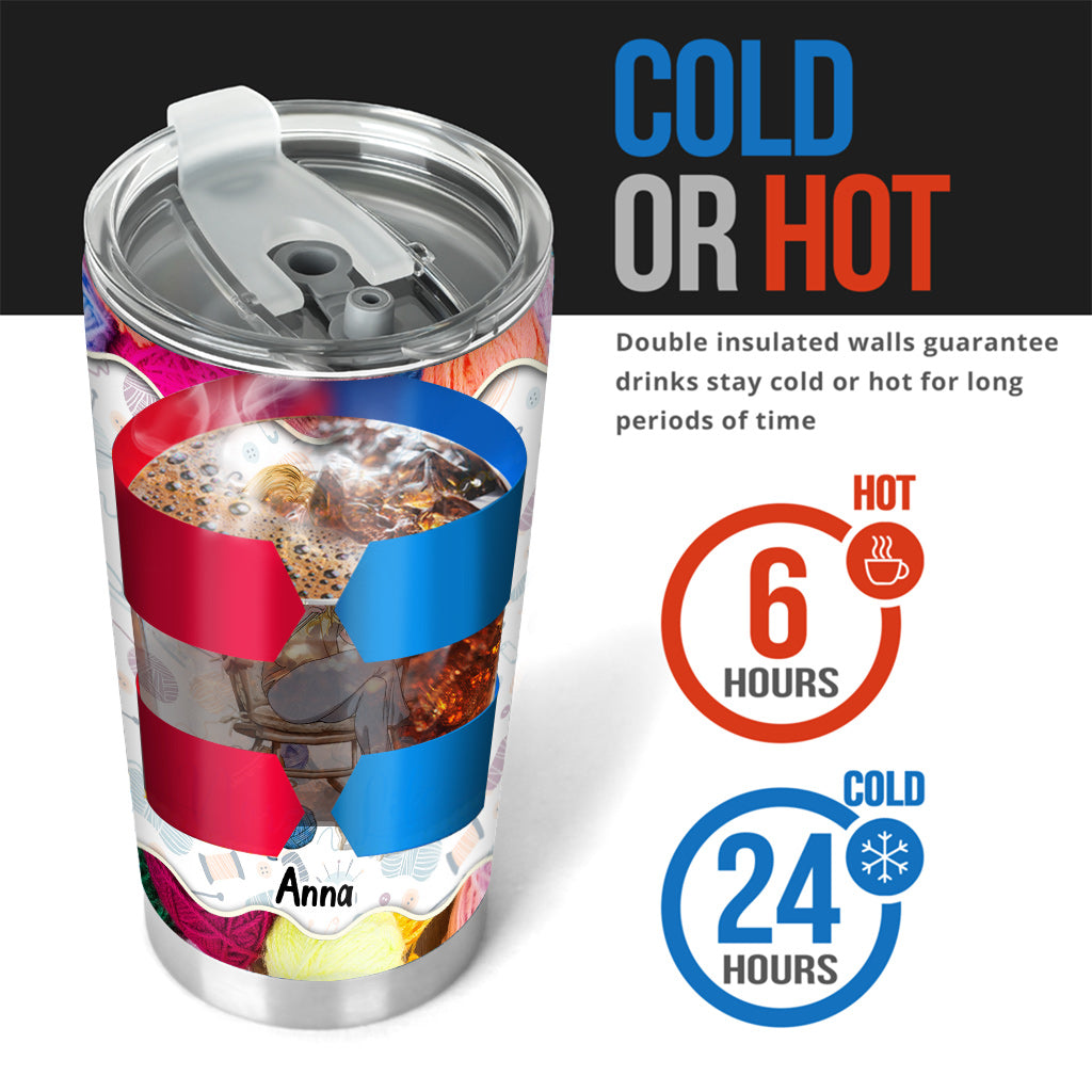 Knit Because Murder Is Wrong - Personalized Knitting Tumbler