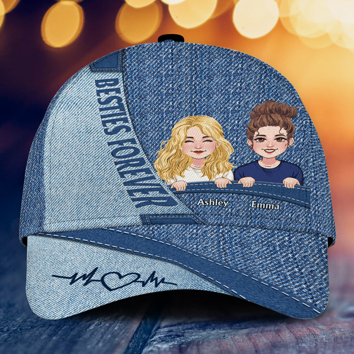 Für immer beste Freundinnen – Personalisierte Bestie Classic Cap