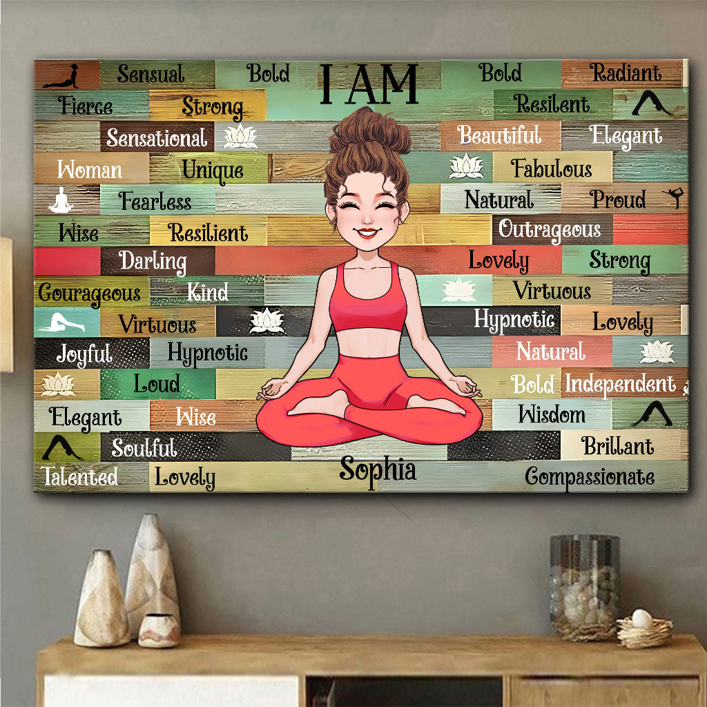 Ich bin – Personalisierte Yoga-Leinwand und Poster