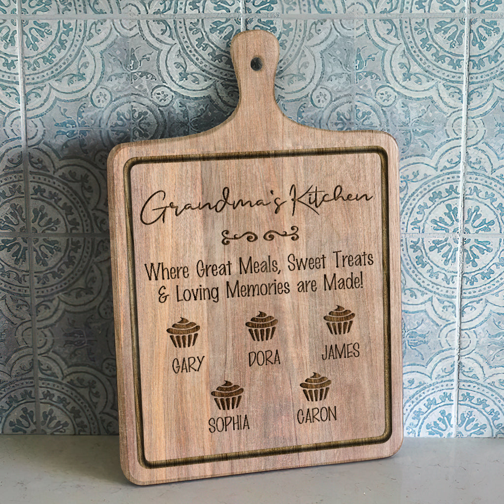 Grandma's Kitchen - Personalized Grandma Cutting Board