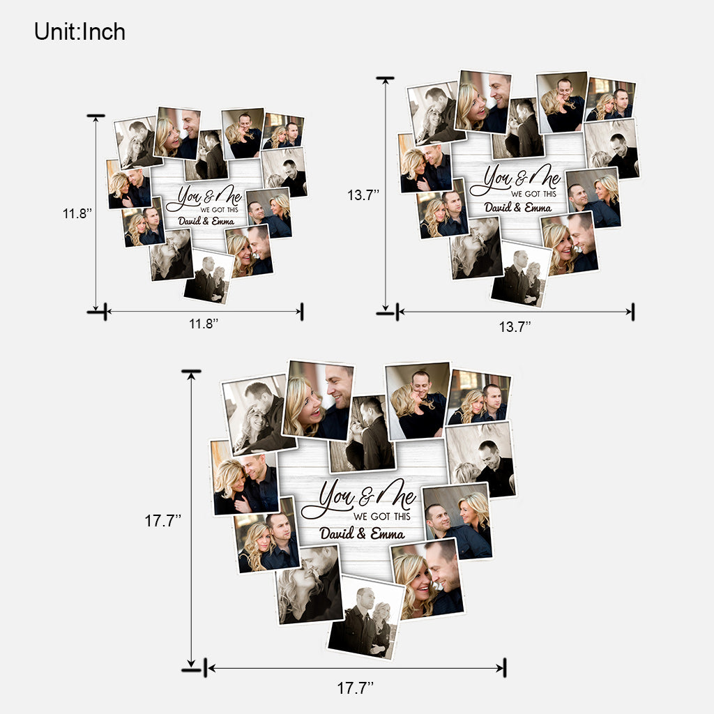 „Du und ich, wir schaffen das“ – Geschenk für Ehemann, Ehefrau, Freund, Freundin – Personalisiertes Holzschild in individueller Form