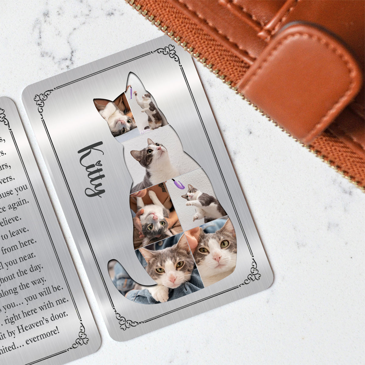 „Merke mich“ – Personalisierte Katzen-Geldbörsen-Einlegekarte