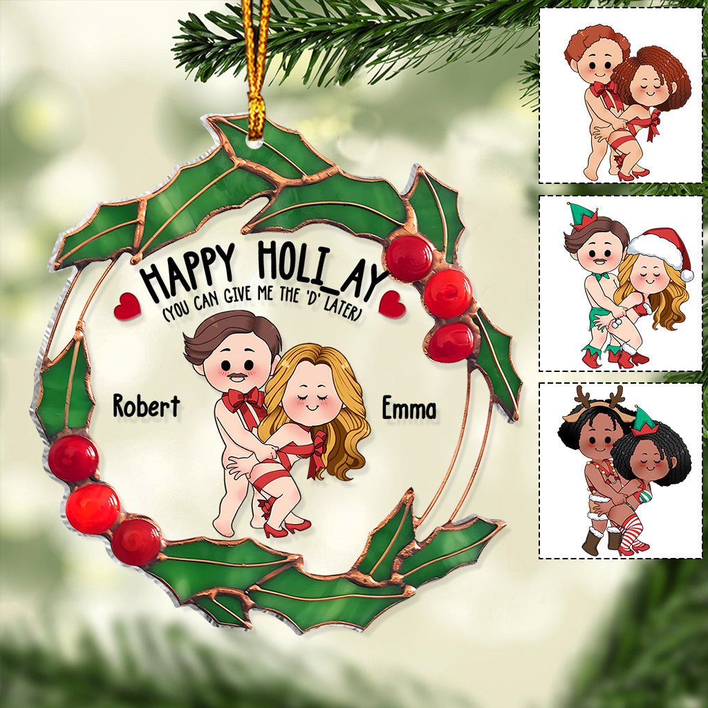 Frohe Feiertage – Geschenk für Ehemann, Freund – Personalisierter transparenter Weihnachtsschmuck