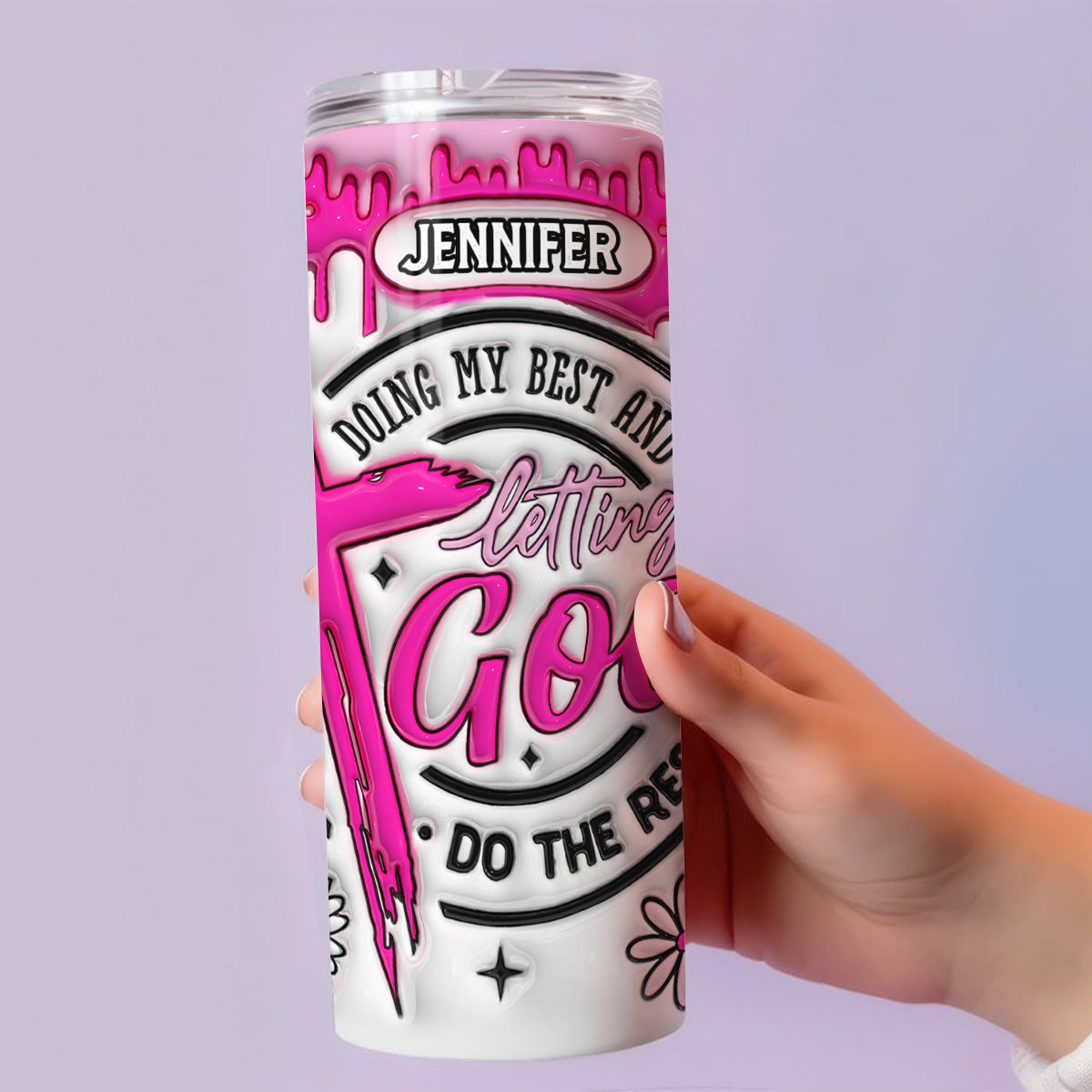 Ich gebe mein Bestes – Personalisierter christlicher Skinny-Trinkbecher