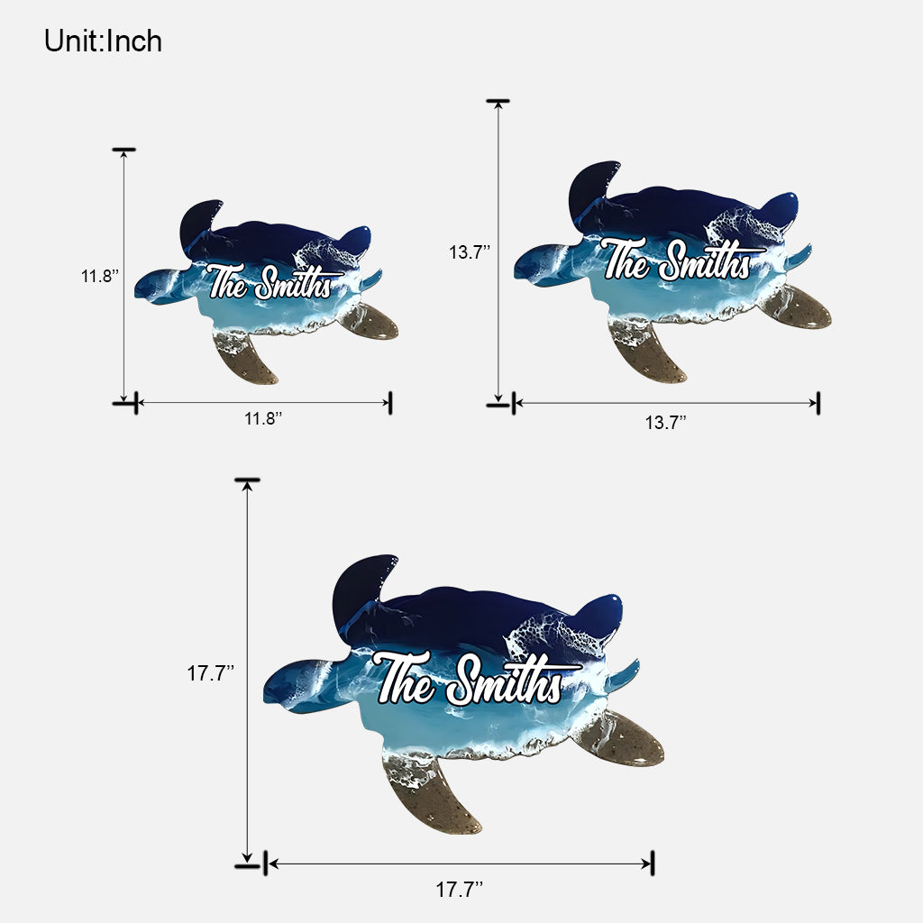 Liebe Schildkröte – Personalisiertes, individuell geformtes Holzschild in Schildkrötenform