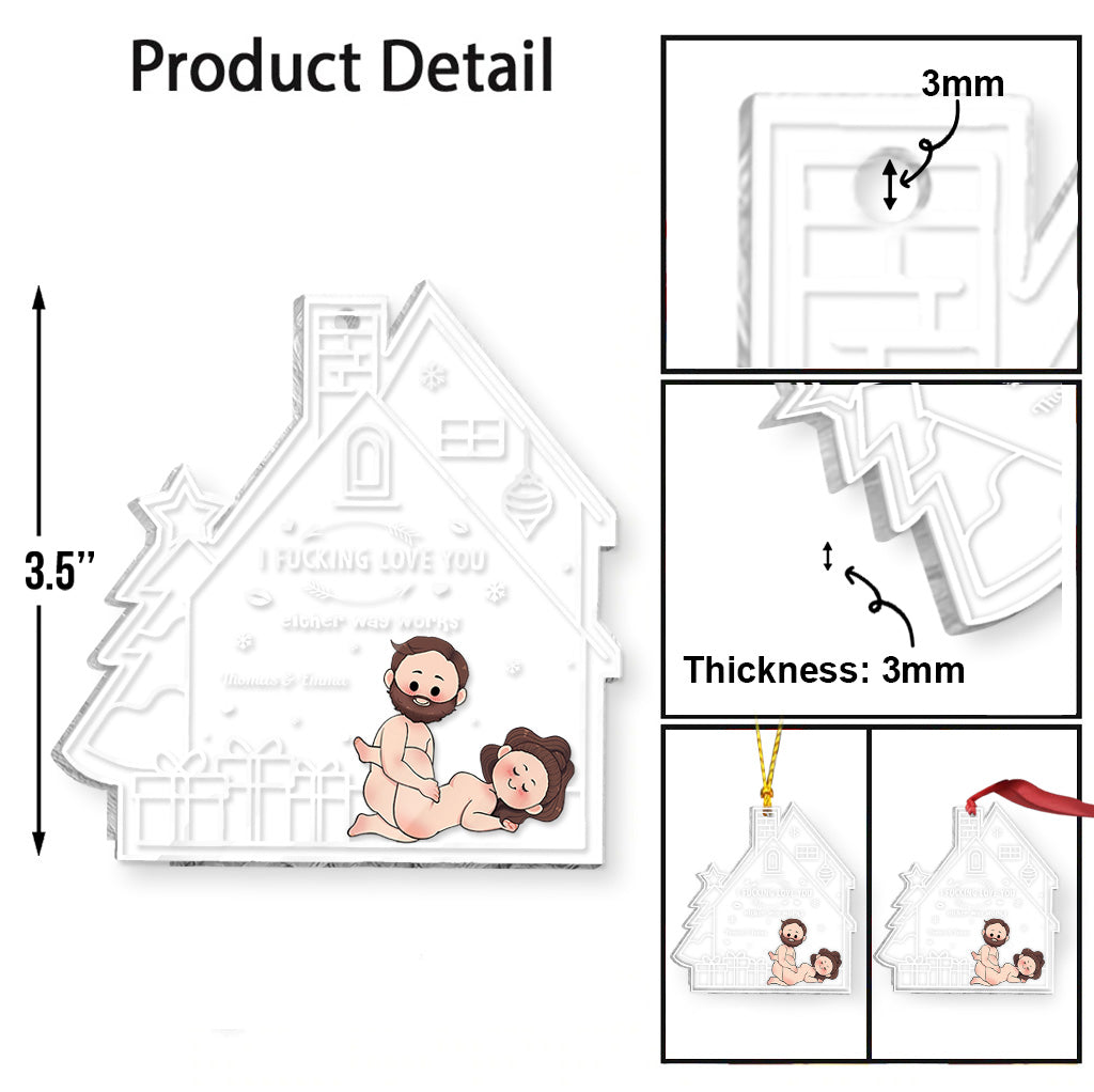 Ich liebe dich – Personalisierter transparenter Anhänger für Paare