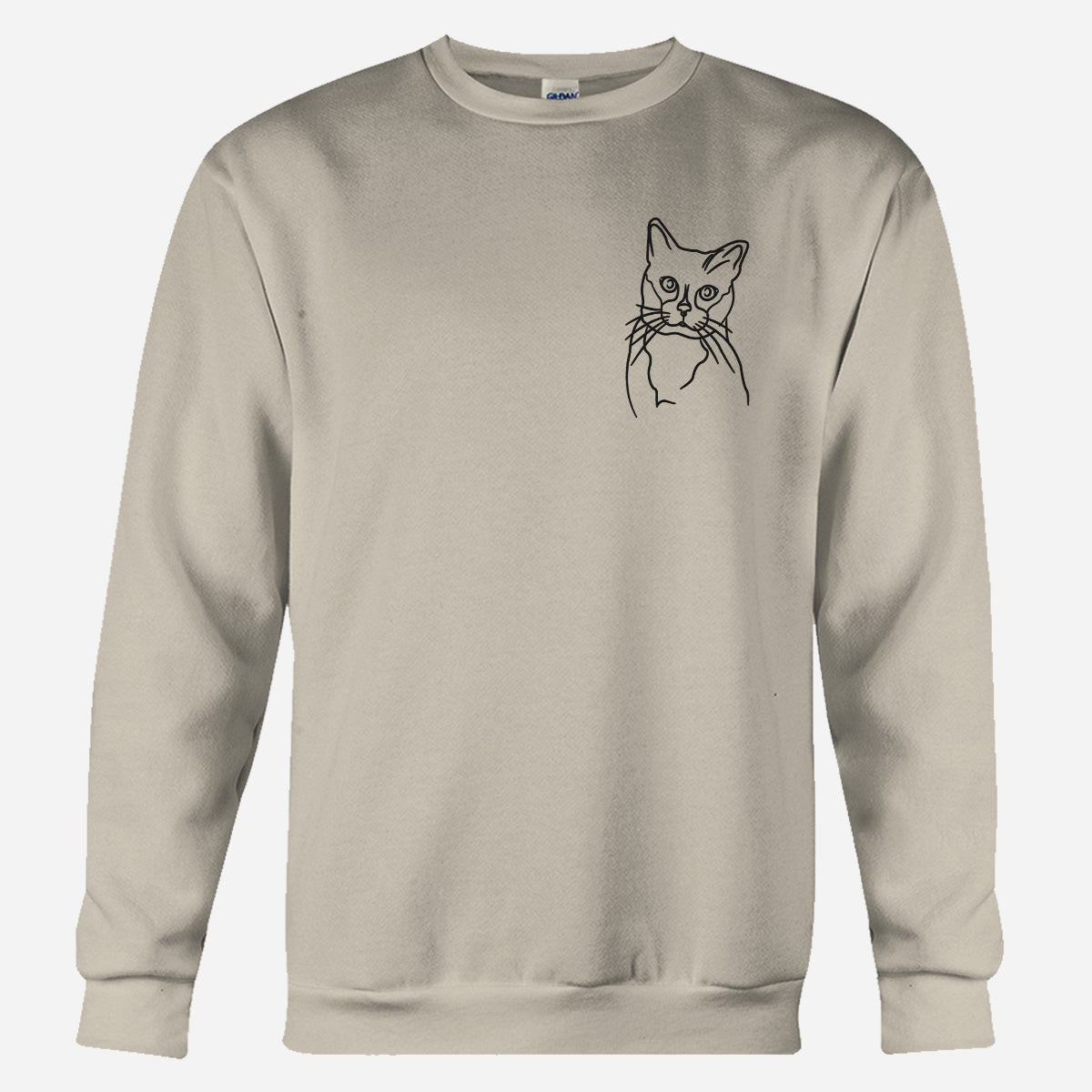 Individuelle Linienzeichnung – Personalisierter Pullover mit Katzenstickerei
