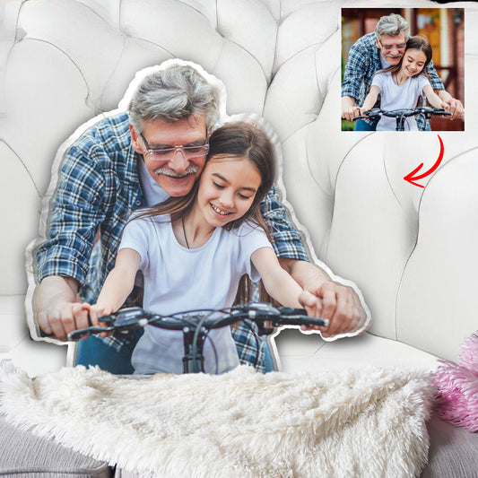 Personalisiertes Kissen in Opa-Form mit Fotomotiv