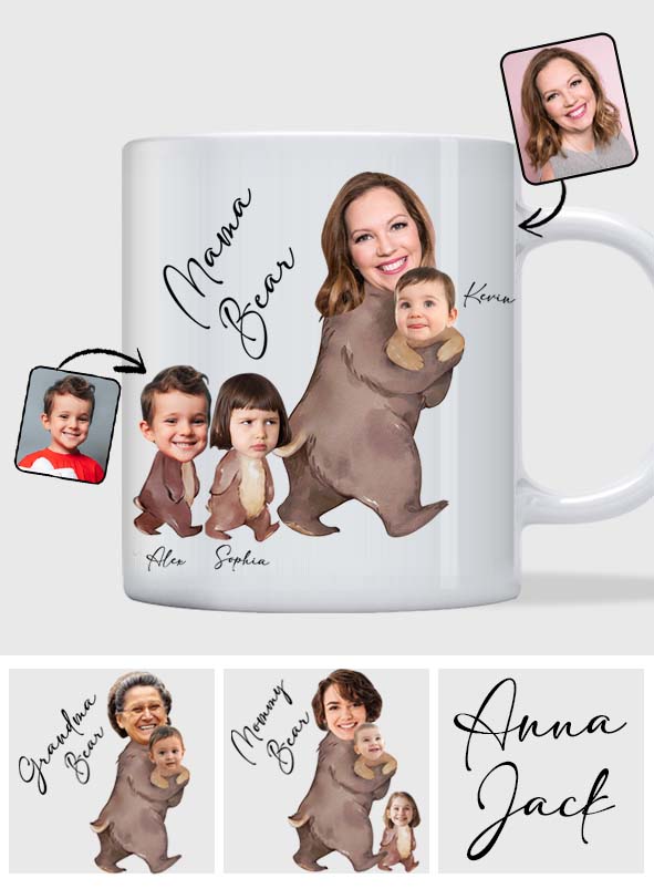 Aquarellfoto von Mama Bär – Personalisierte Muttertasse