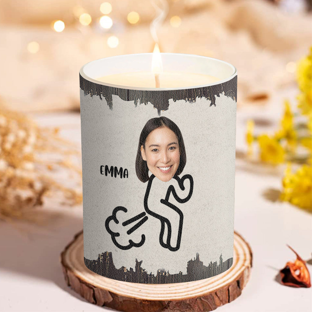 Furzlöscher – Geschenk für Papa, Oma, Opa, Mama, Onkel, Tante, Sohn, Tochter, Bruder, Schwester, Enkelin, Enkel, Ehemann, Ehefrau, Freund, Freundin, Freund – Personalisierte Kerze mit Holzdeckel