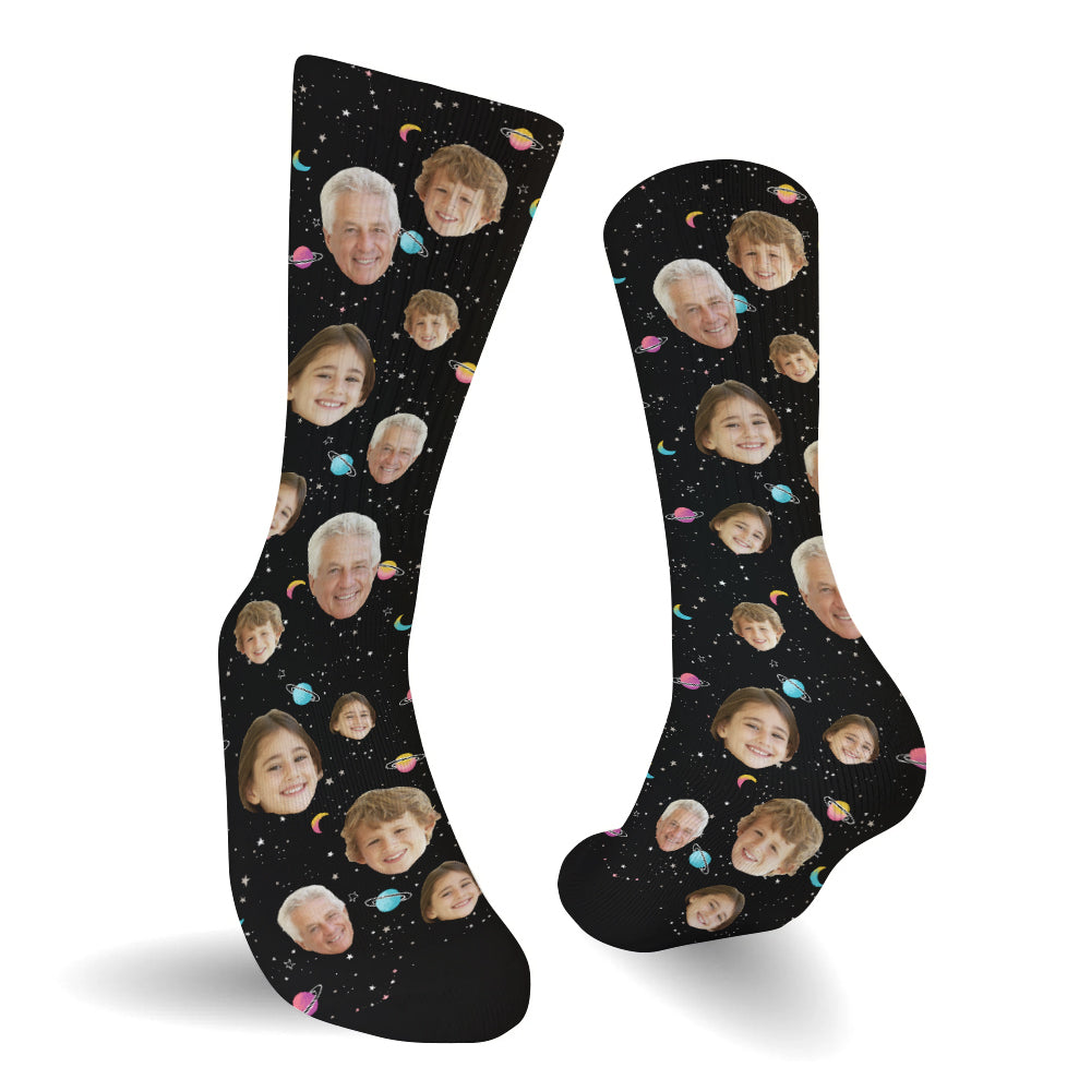 Custom Face Galaxy – Personalisierte Opa-Socken