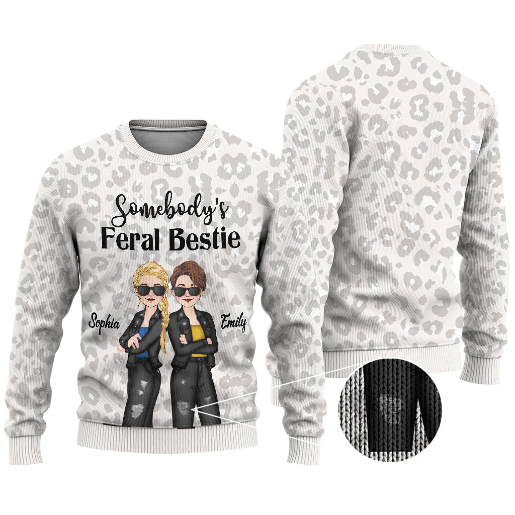 Der wilde beste Freund von jemandem - Geschenk für einen Freund - Personalisierter hässlicher Pullover