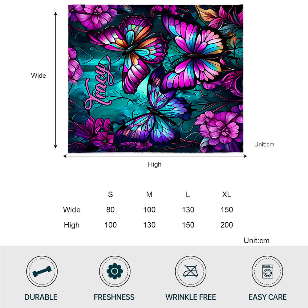 Beautiful Butterflies - Personalized Butterfly Blanket