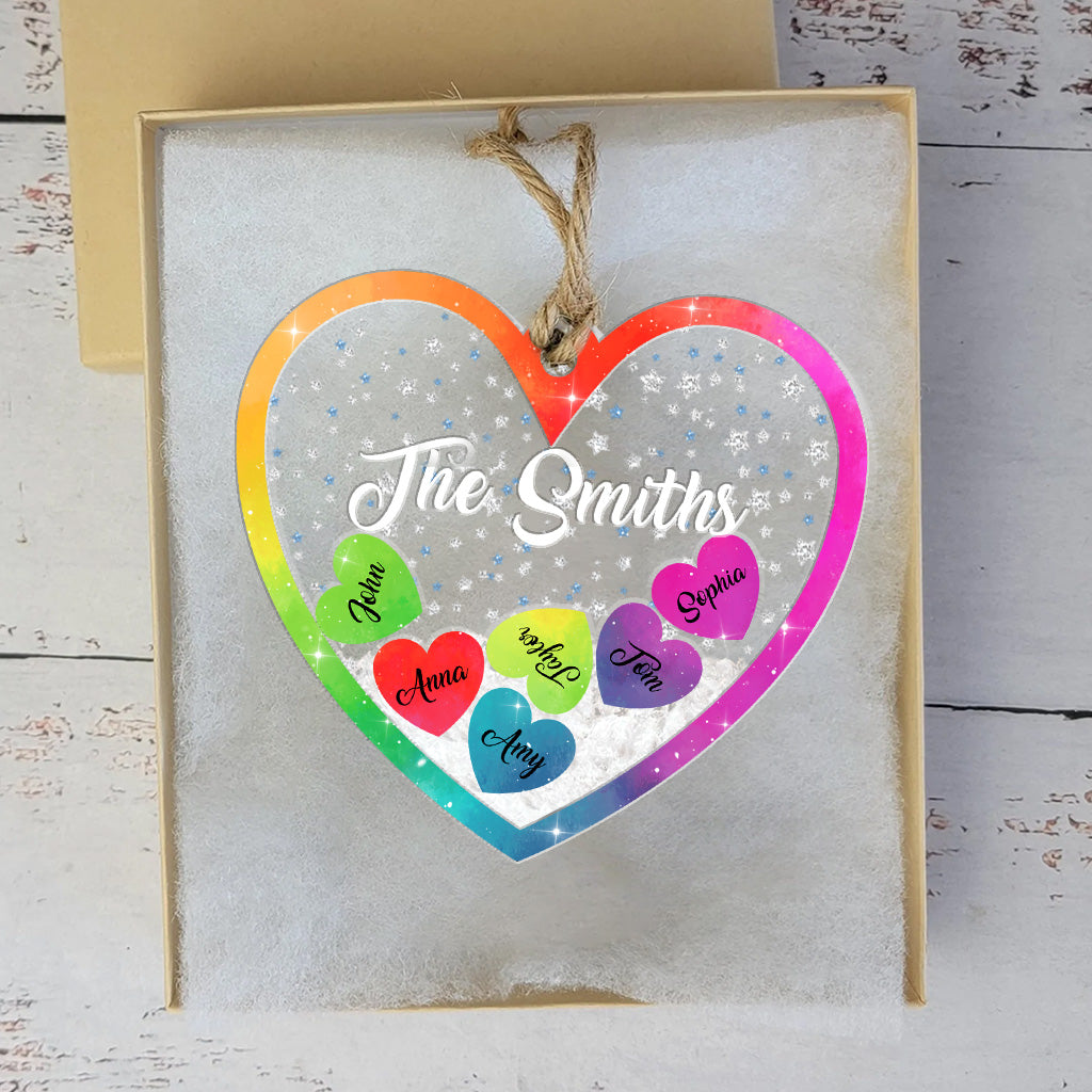 Familienliebe – Personalisierter dreilagiger Shaker-Anhänger für die Familie