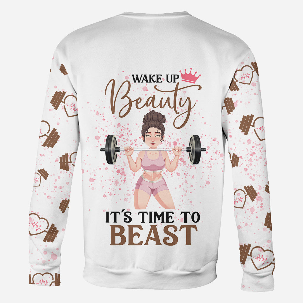 Wake Up Beauty – Personalisiertes Fitness-Shirt