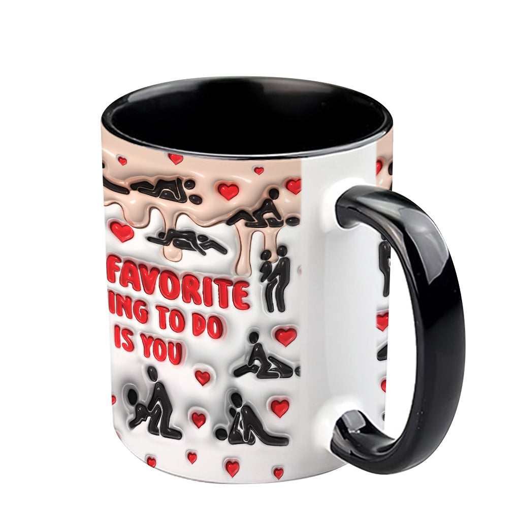 Meine Lieblingsbeschäftigung ist mit dir - Personalisierte Tasse für Paare