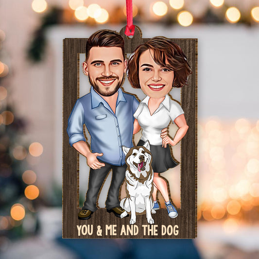 You & Me And The Dogs - Personalized Couple Ornament