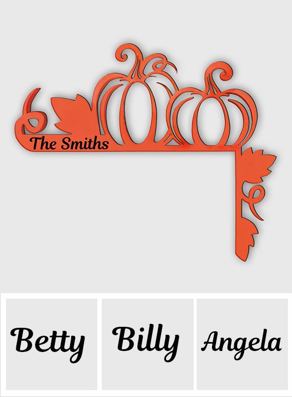 Kürbis für Thanksgiving – Personalisierte Türrahmendekoration für Thanksgiving