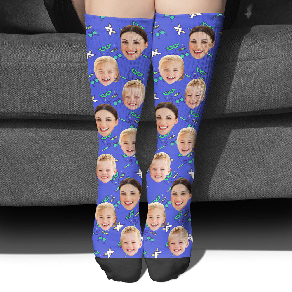 Individuelles Gesichtsmuster - Personalisierte Socken für Stiefmütter